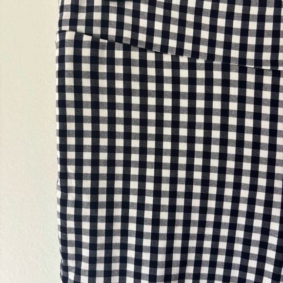 J. McLaughlin Navy White Plaid Gingham Georgina Ankle Pants Straight Leg Slim - Picture 4 of 9